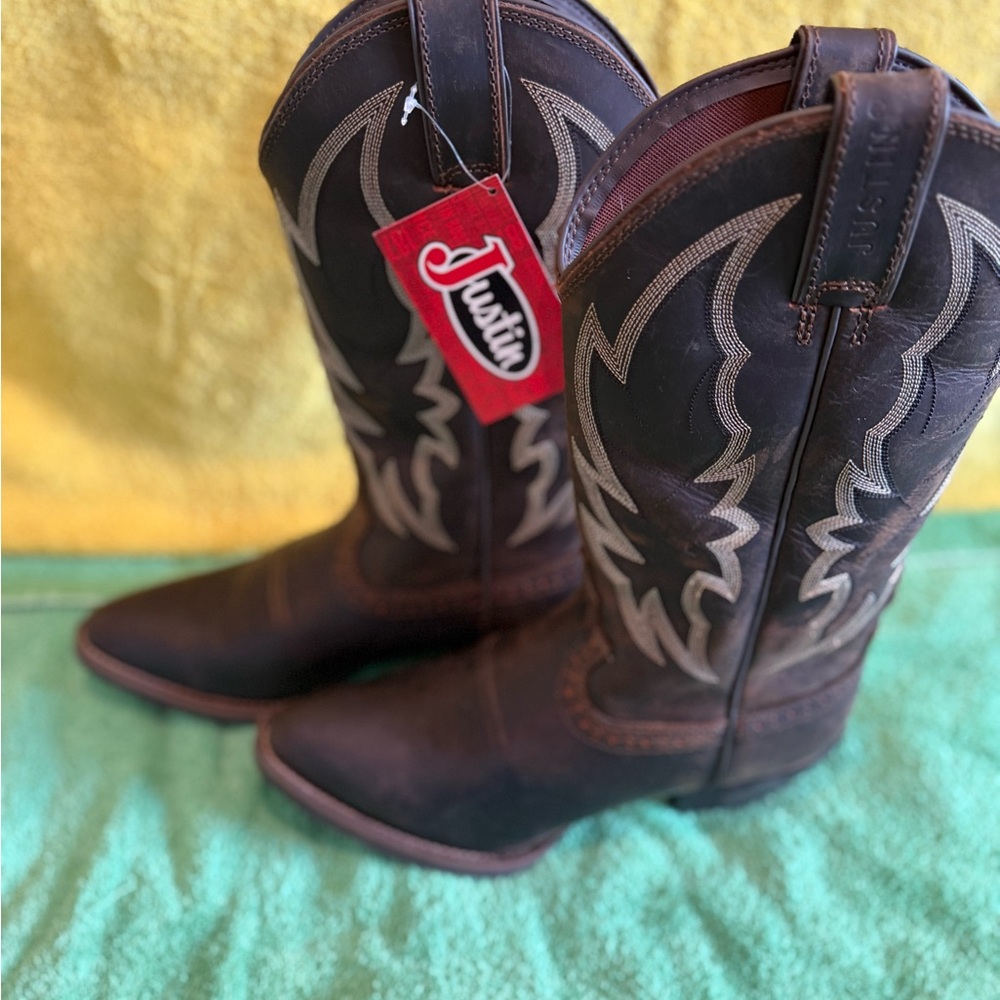 Justin Boots Dark Brown Leather Footwear